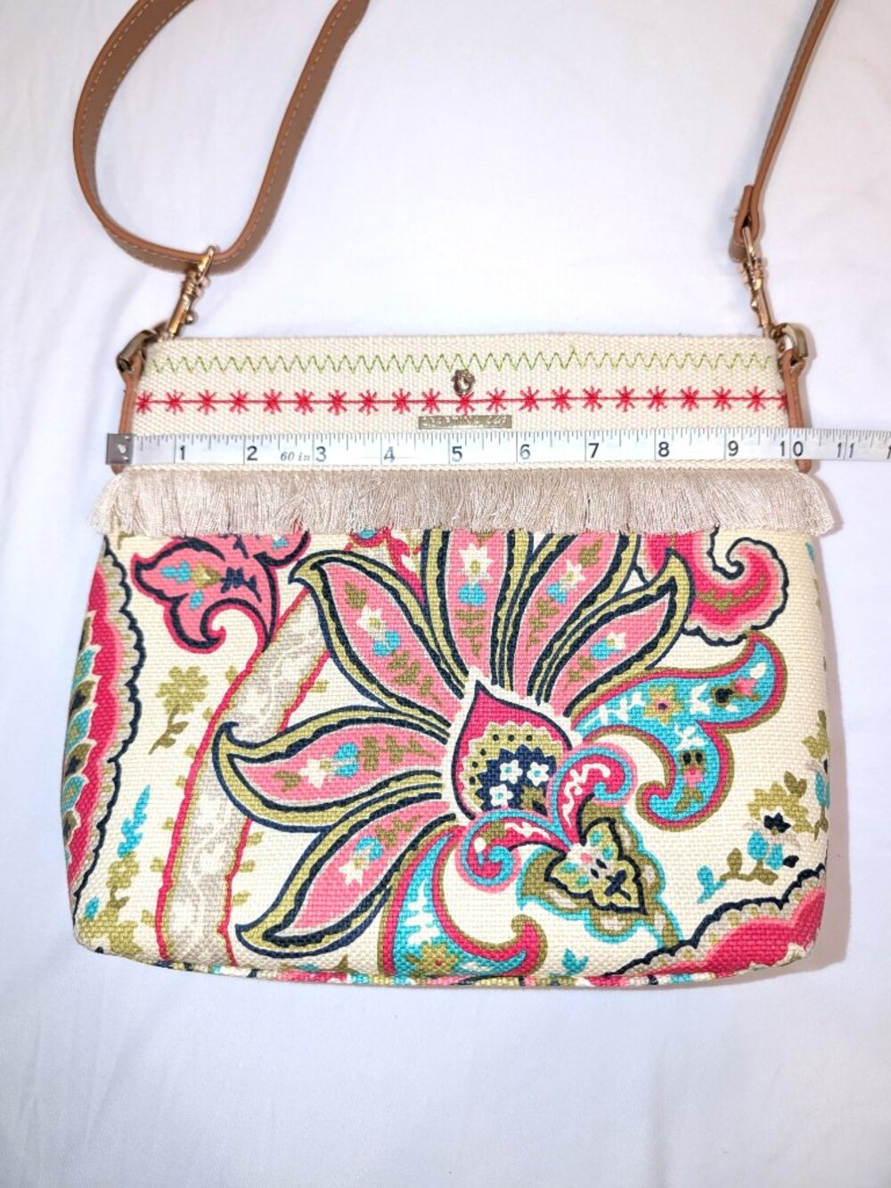 Spartina 449 | Linen & Leather Salt Meadow Hipster Crossbody Bag | One Size - Picture 14 of 14